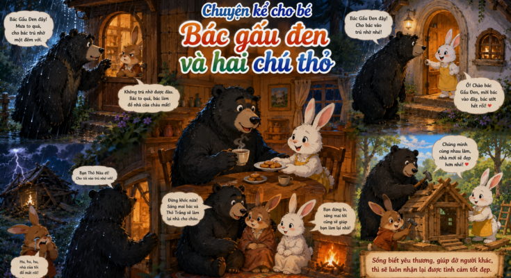 Chuyện kể cho bé Bác gấu đen và hai chú thỏ