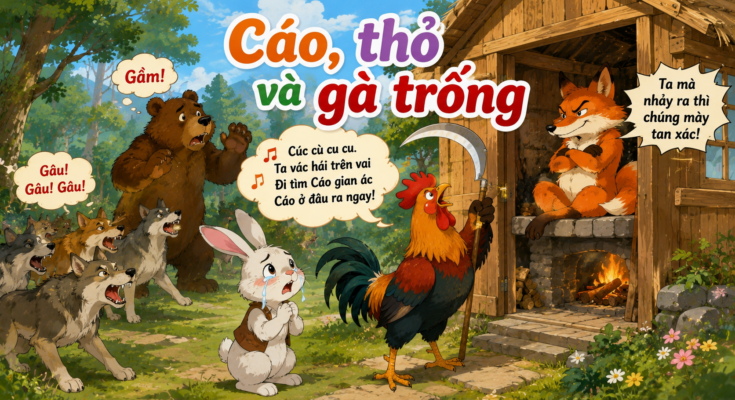 Truyện cổ tích Cáo, thỏ và gà trống