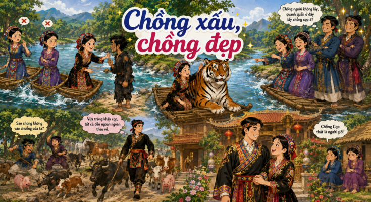 Truyện cổ tích Chồng xấu, chồng đẹp
