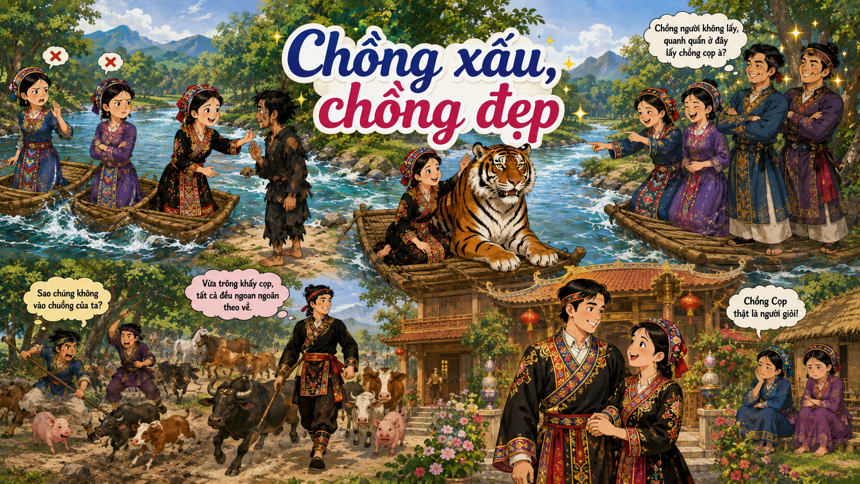 Truyện cổ tích Chồng xấu, chồng đẹp