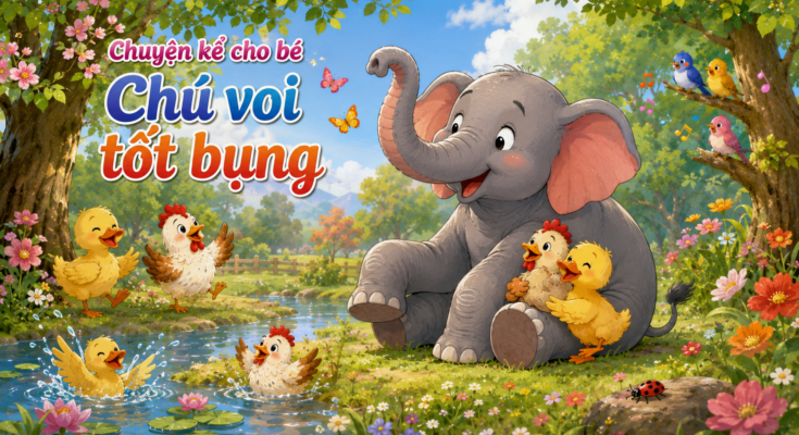 Chuyện kể cho bé Chú voi tốt bụng