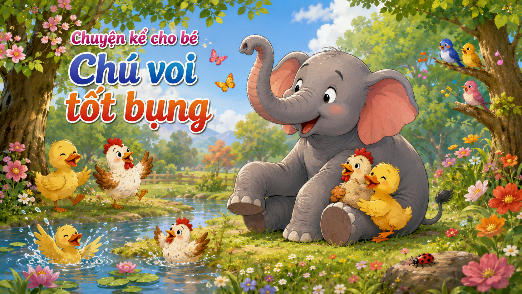 Chuyện kể cho bé Chú voi tốt bụng