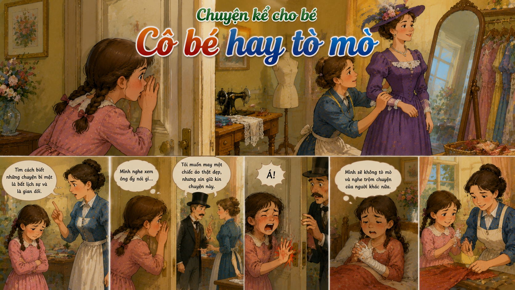 Chuyện kể cho bé Cô bé hay tò mò