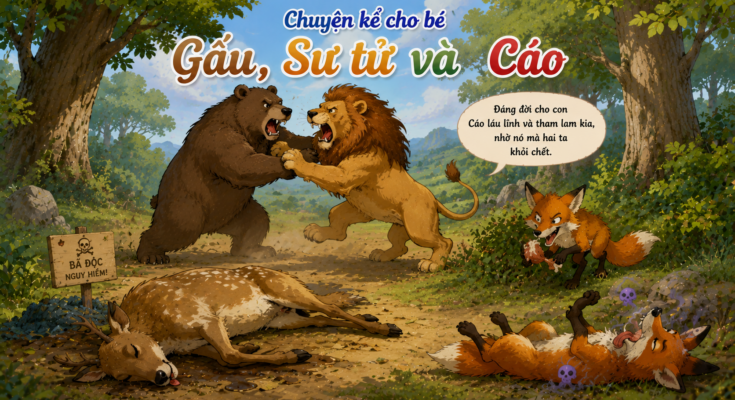 Chuyện kể cho bé Gấu, Sư tử và Cáo
