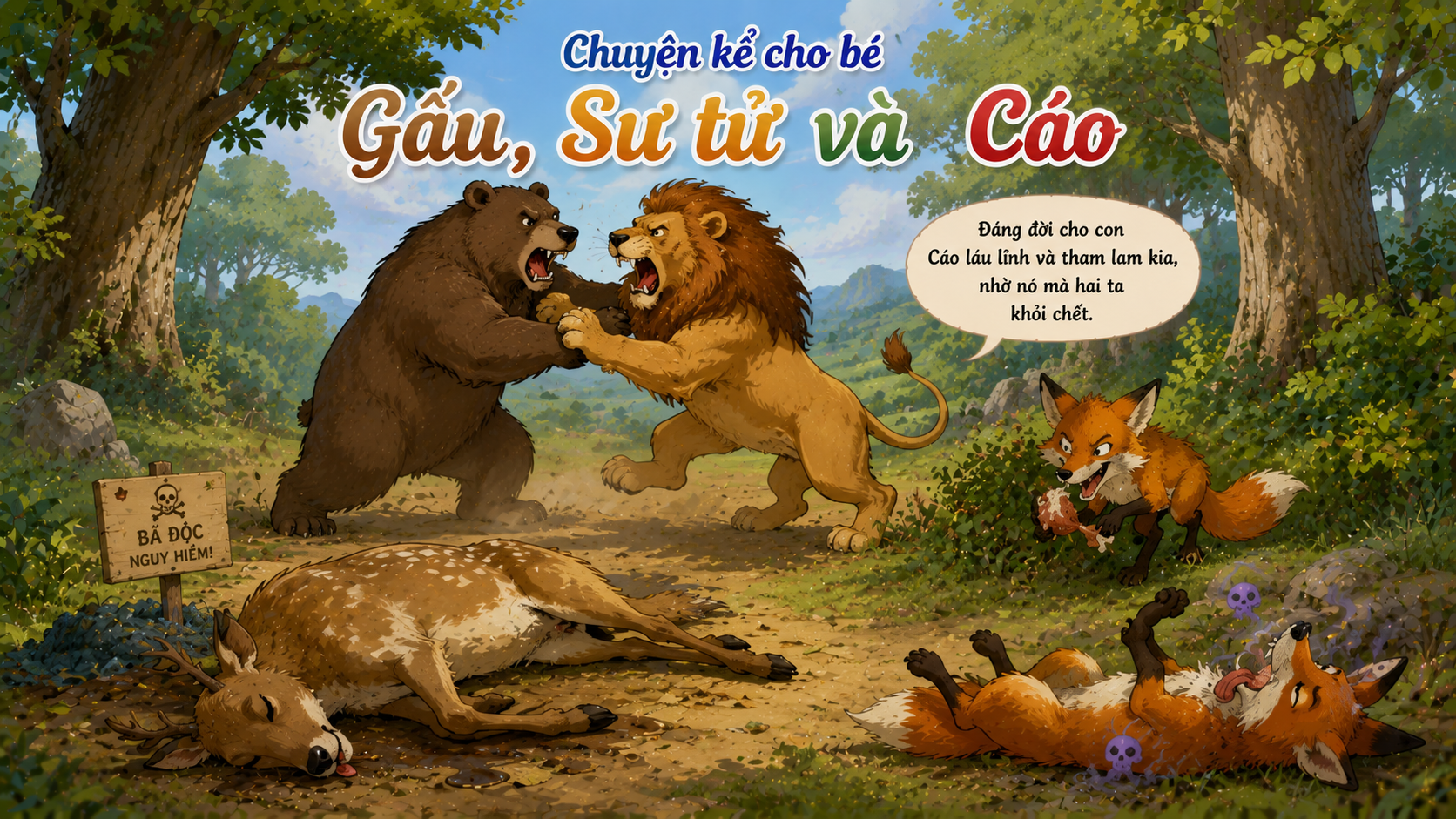 Chuyện kể cho bé Gấu, Sư tử và Cáo