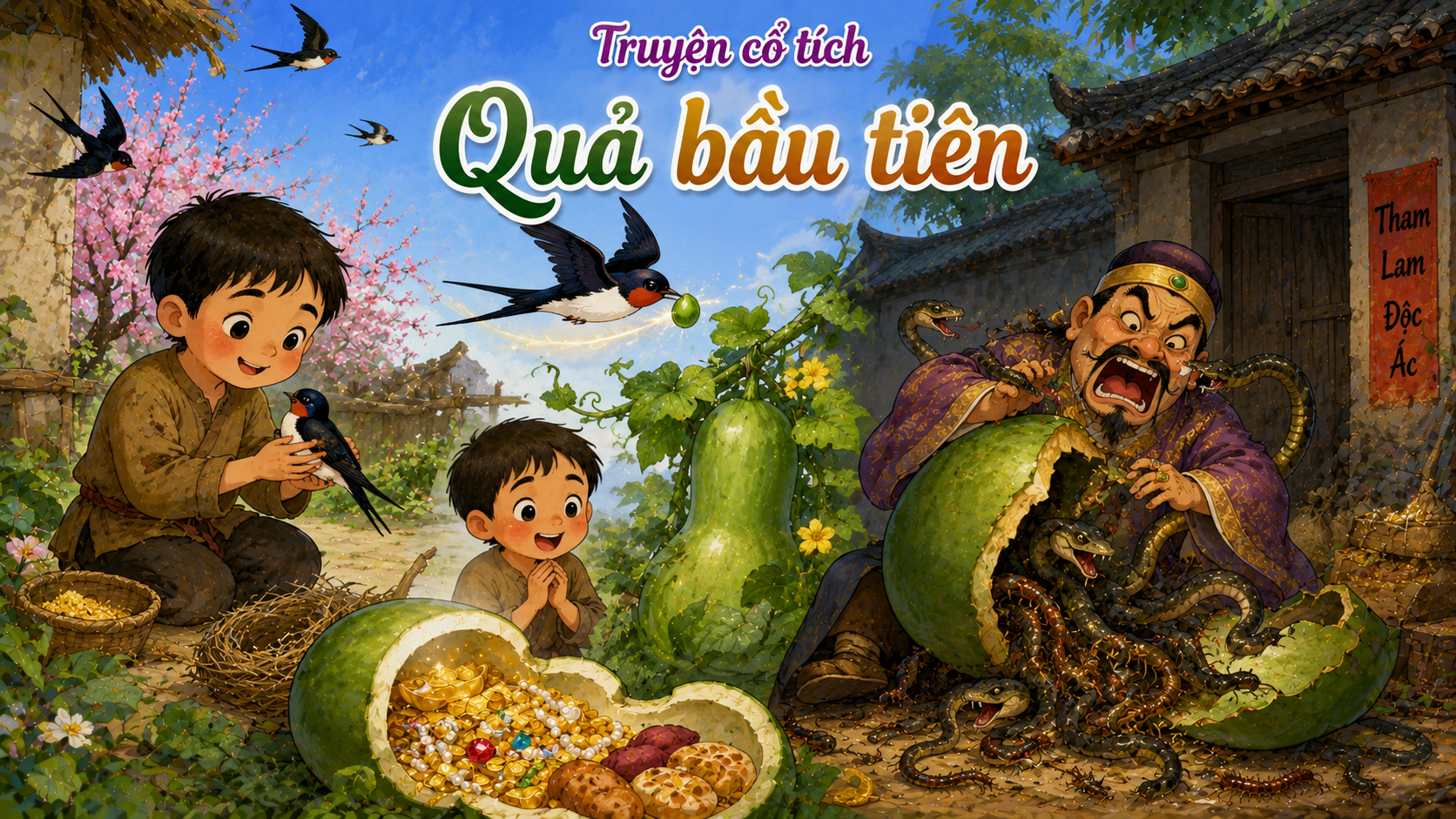 Truyện cổ tích Quả bầu tiên