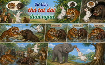 Truyện cổ tích Sự tích thỏ tai dài đuôi ngắn