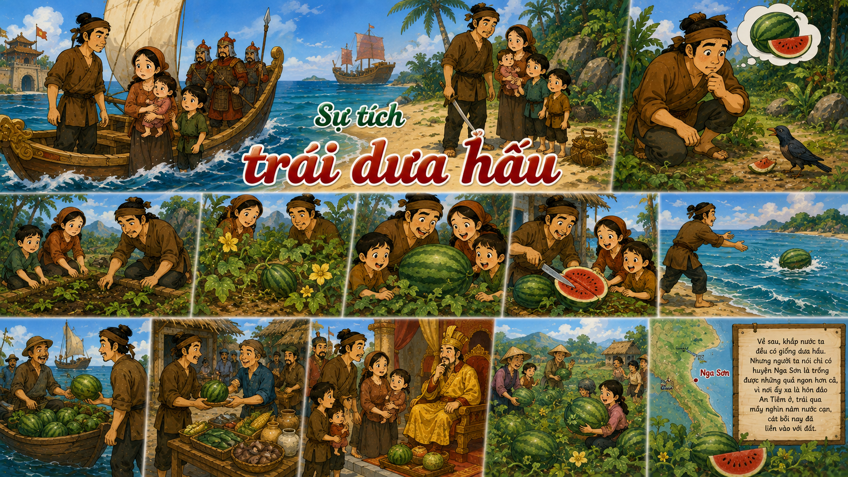 Truyện cổ tích Sự tích trái dưa hấu